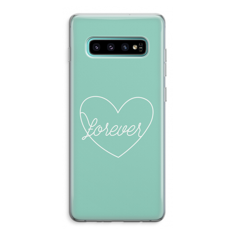 Forever heart pastel: Samsung Galaxy S10 Plus Transparant Hoesje