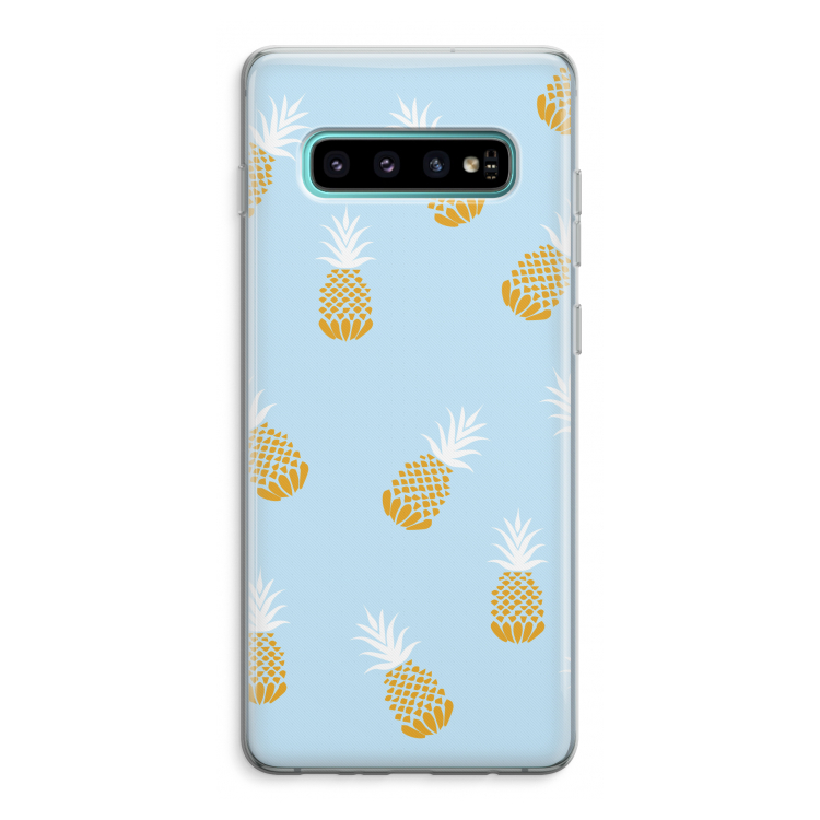 Ananasjes: Samsung Galaxy S10 Plus Transparant Hoesje