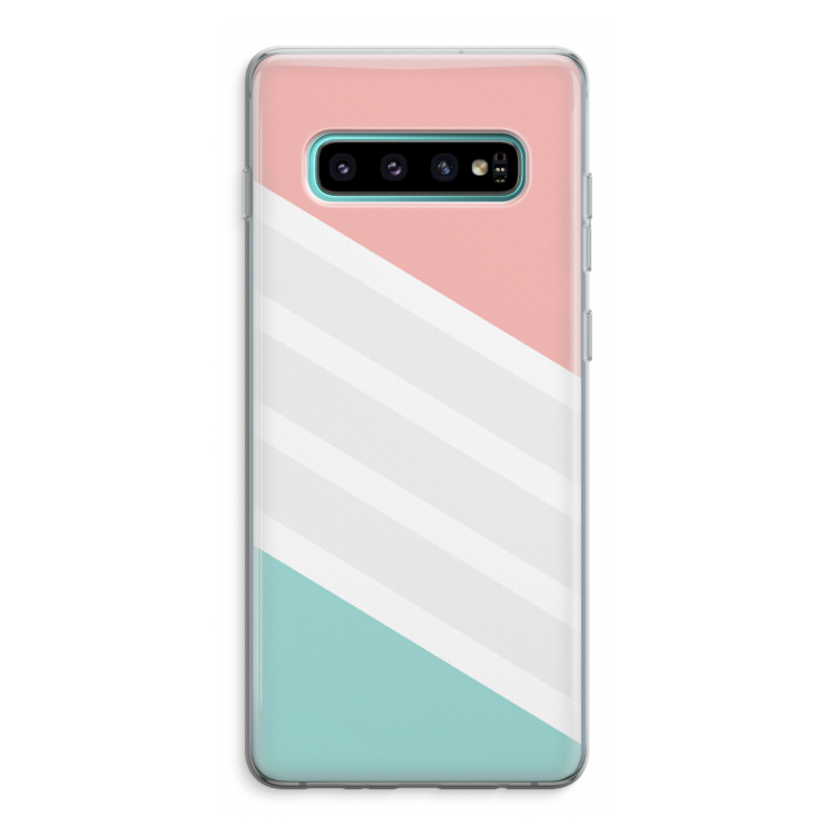 Strepen pastel: Samsung Galaxy S10 Plus Transparant Hoesje