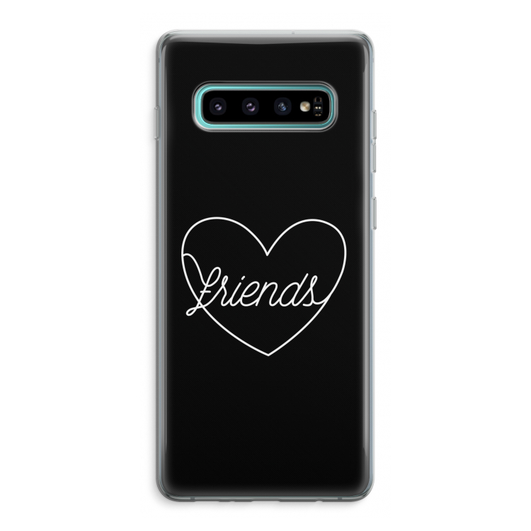 Friends heart black: Samsung Galaxy S10 Plus Transparant Hoesje
