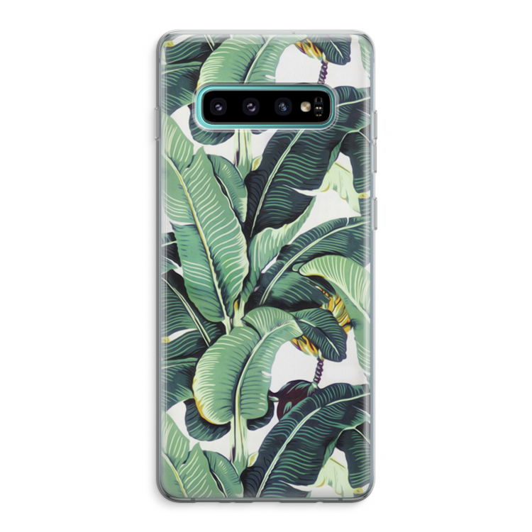 Bananenbladeren: Samsung Galaxy S10 Plus Transparant Hoesje