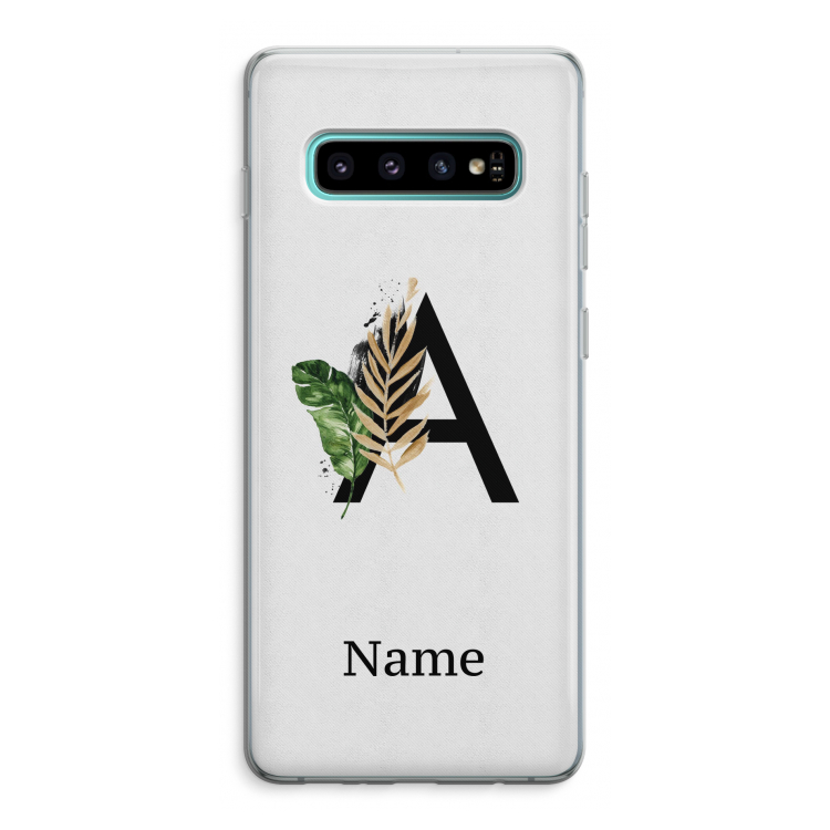 Charcoal Flora: Samsung Galaxy S10 Plus Transparant Hoesje