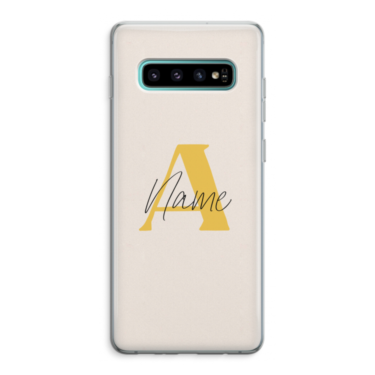 Amber Script: Samsung Galaxy S10 Plus Transparant Hoesje