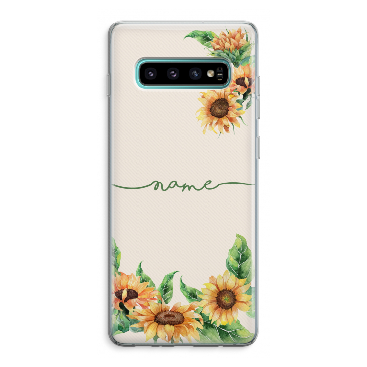 Zonnebloemen: Samsung Galaxy S10 Plus Transparant Hoesje
