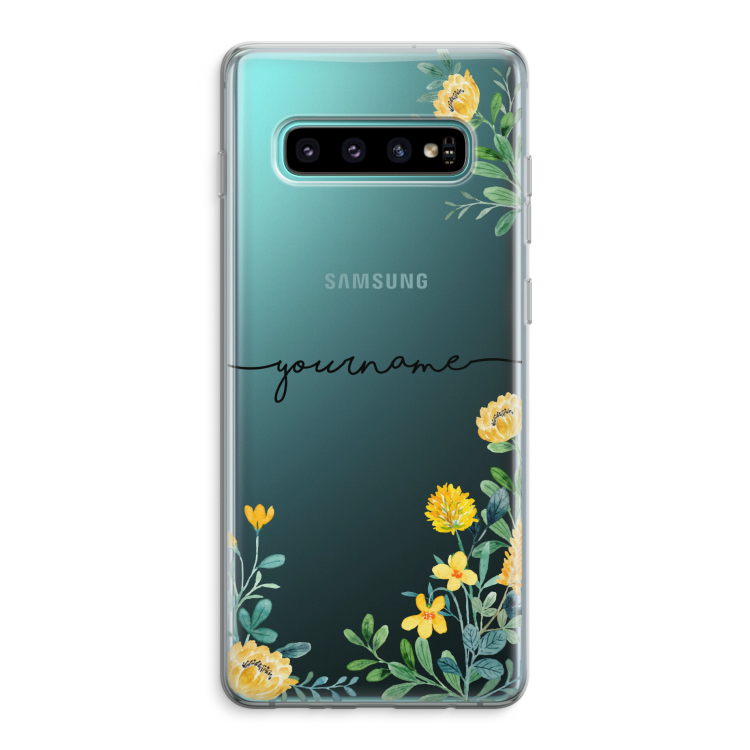 Gele bloemen: Samsung Galaxy S10 Plus Transparant Hoesje