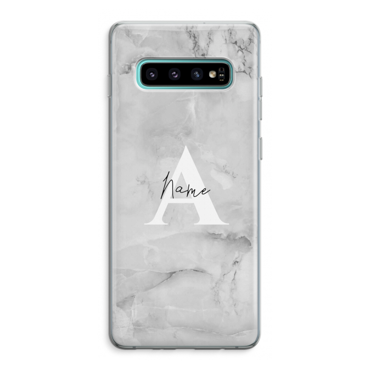 Ivory Marble: Samsung Galaxy S10 Plus Transparant Hoesje