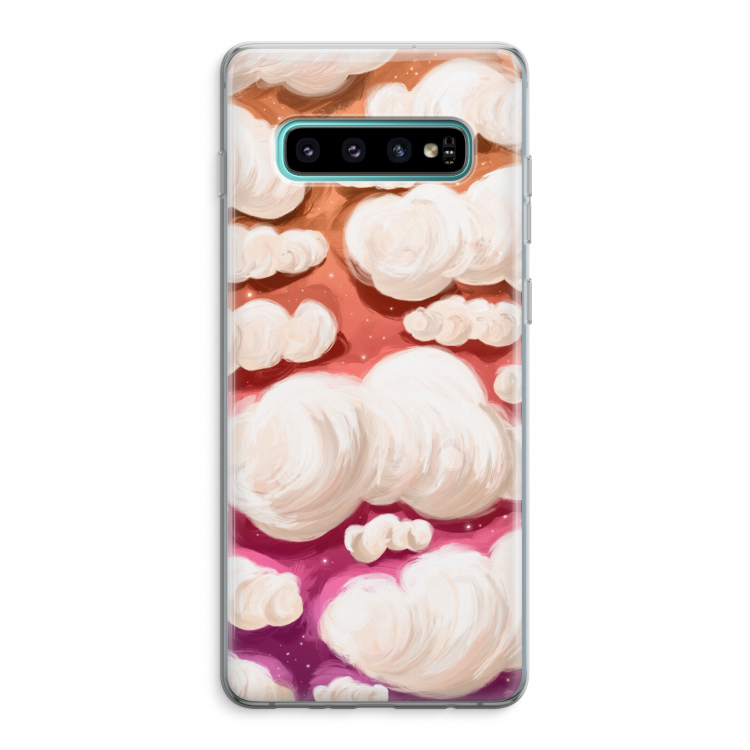 Katoen Wolken: Samsung Galaxy S10 Plus Transparant Hoesje