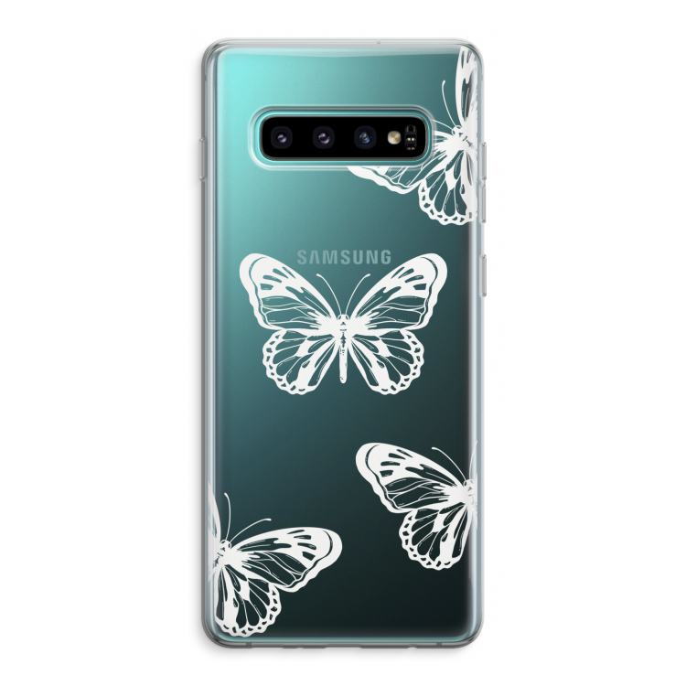 White butterfly: Samsung Galaxy S10 Plus Transparant Hoesje