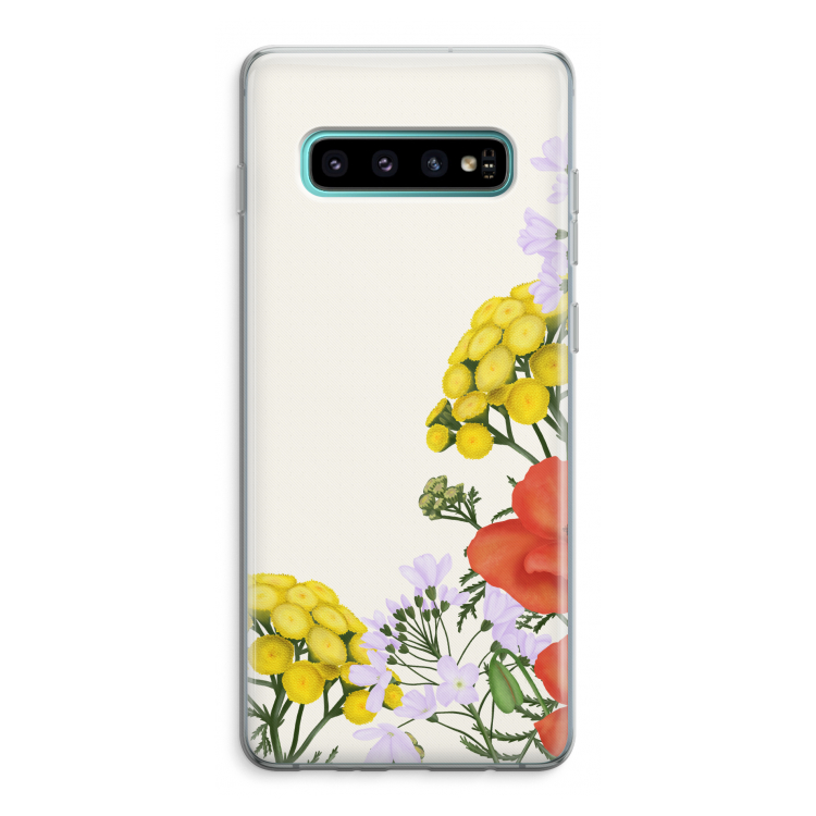 Wilde bloemen: Samsung Galaxy S10 Plus Transparant Hoesje