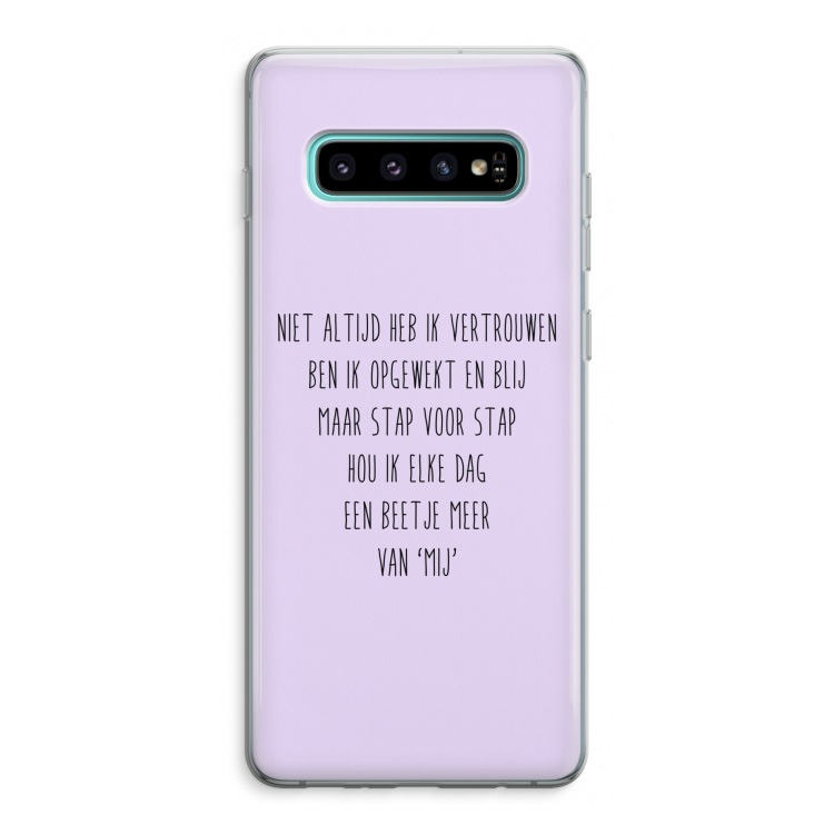 Zelfvertrouwen: Samsung Galaxy S10 Plus Transparant Hoesje