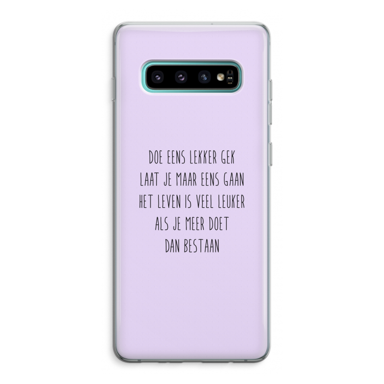 Gek: Samsung Galaxy S10 Plus Transparant Hoesje
