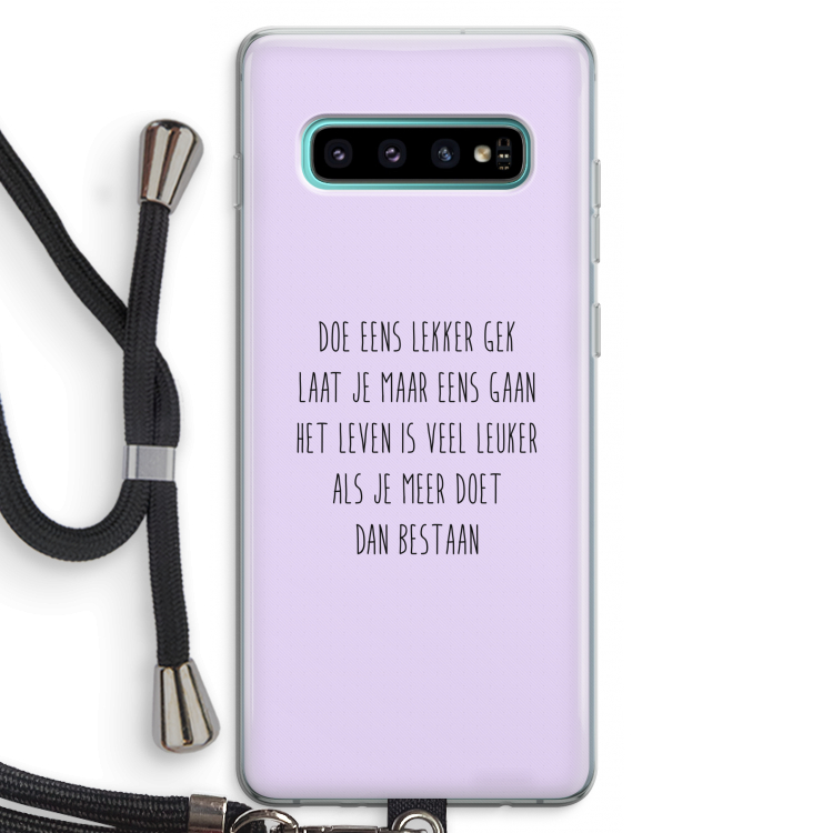 Gek: Samsung Galaxy S10 Plus Transparant Hoesje met koord
