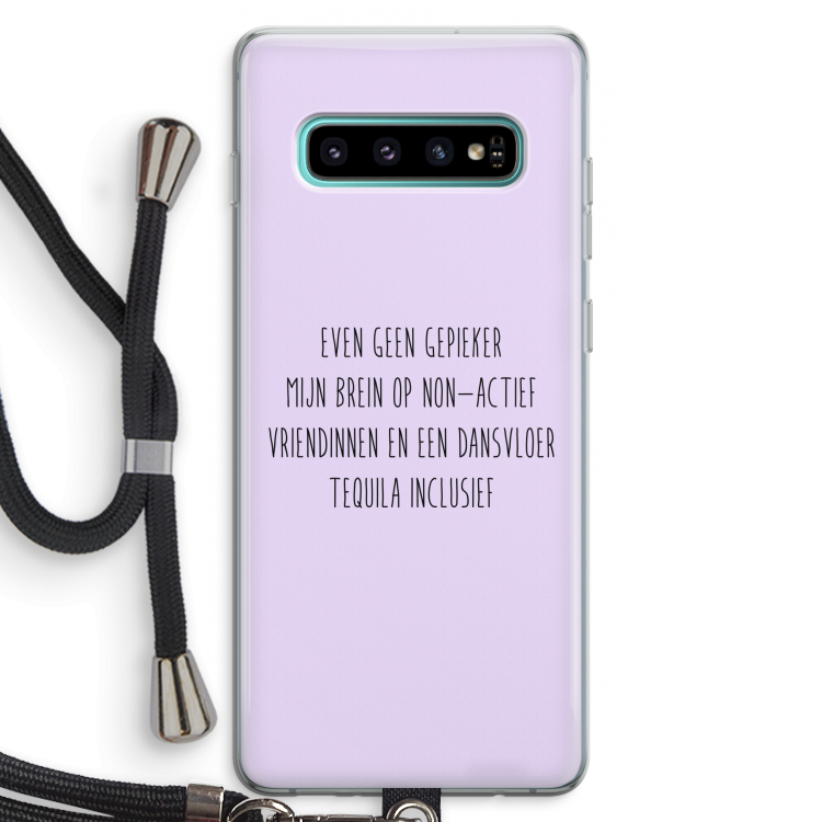 Tequila: Samsung Galaxy S10 Plus Transparant Hoesje met koord
