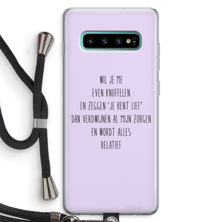 Relatief: Samsung Galaxy S10 Plus Transparant Hoesje met koord