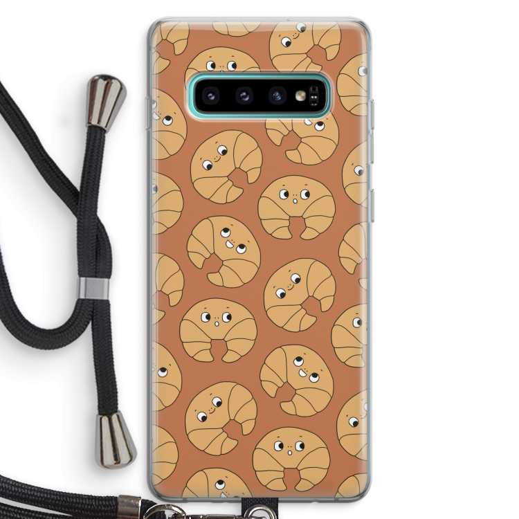 Croissant: Samsung Galaxy S10 Plus Transparant Hoesje met koord