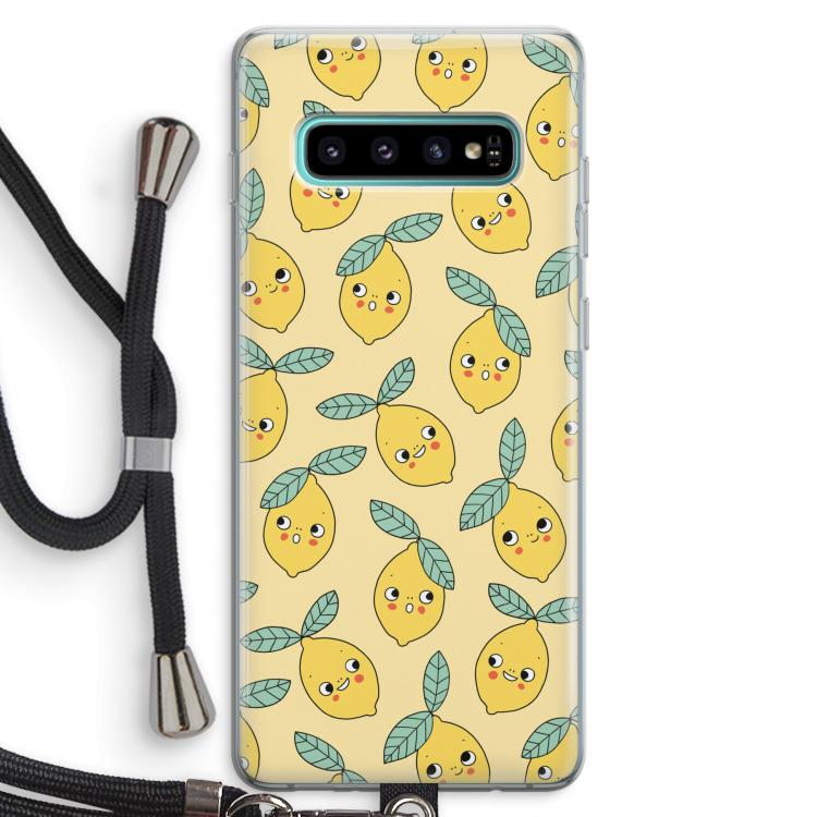 Citroenen: Samsung Galaxy S10 Plus Transparant Hoesje met koord
