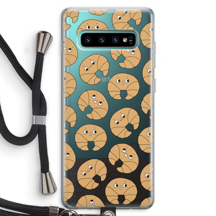 Croissant: Samsung Galaxy S10 Plus Transparant Hoesje met koord