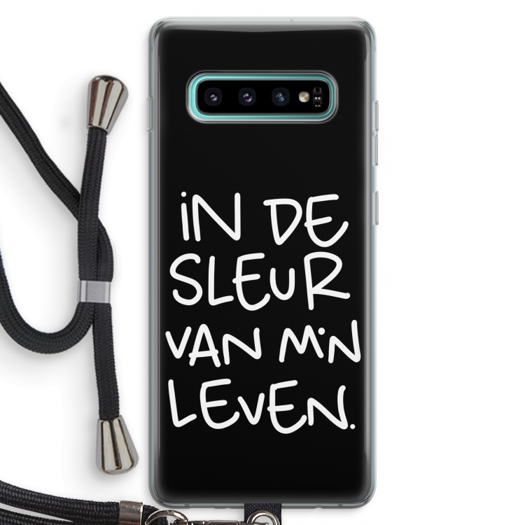 De Sleur: Samsung Galaxy S10 Plus Transparant Hoesje met koord