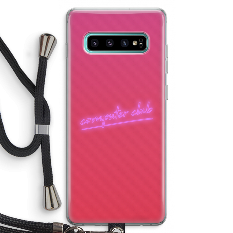 Vice Glow: Samsung Galaxy S10 Plus Transparant Hoesje met koord