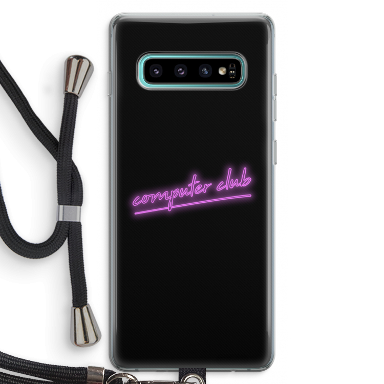 Vice Black: Samsung Galaxy S10 Plus Transparant Hoesje met koord