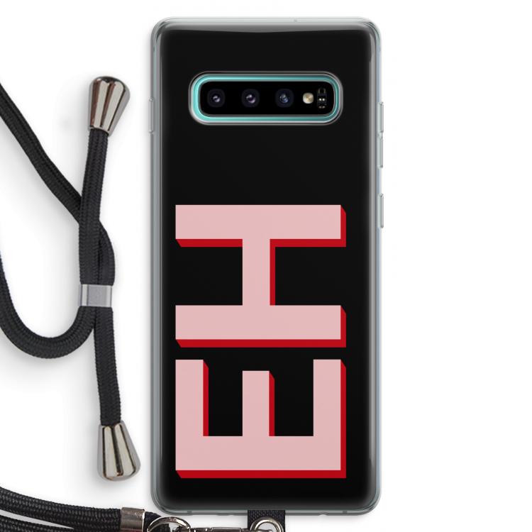 Monogram: Samsung Galaxy S10 Plus Transparant Hoesje met koord