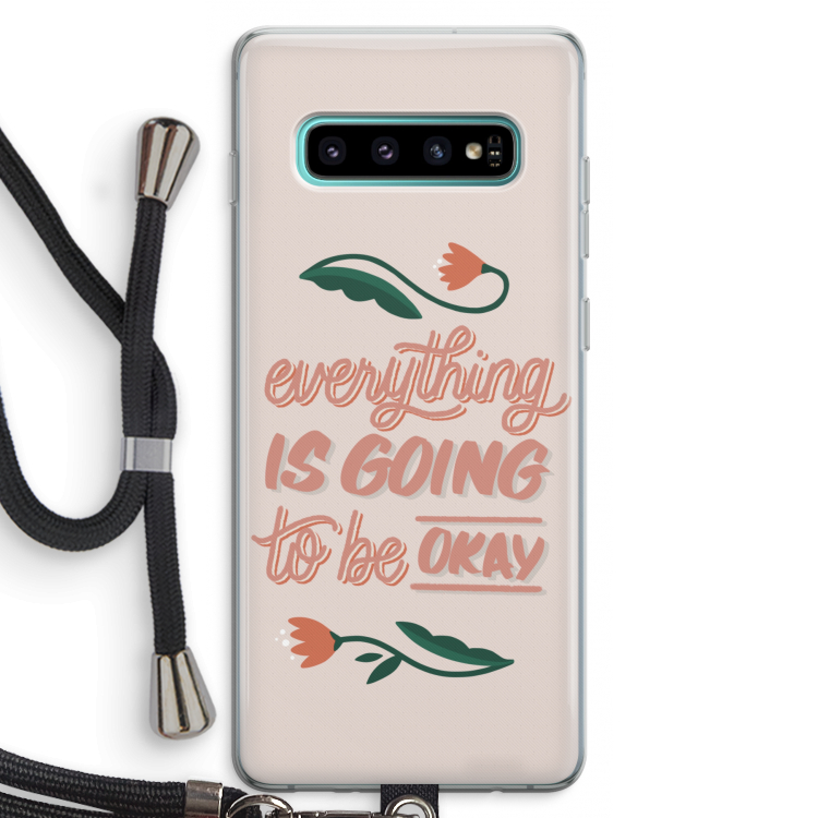 Optimistic flower girl: Samsung Galaxy S10 Plus Transparant Hoesje met koord