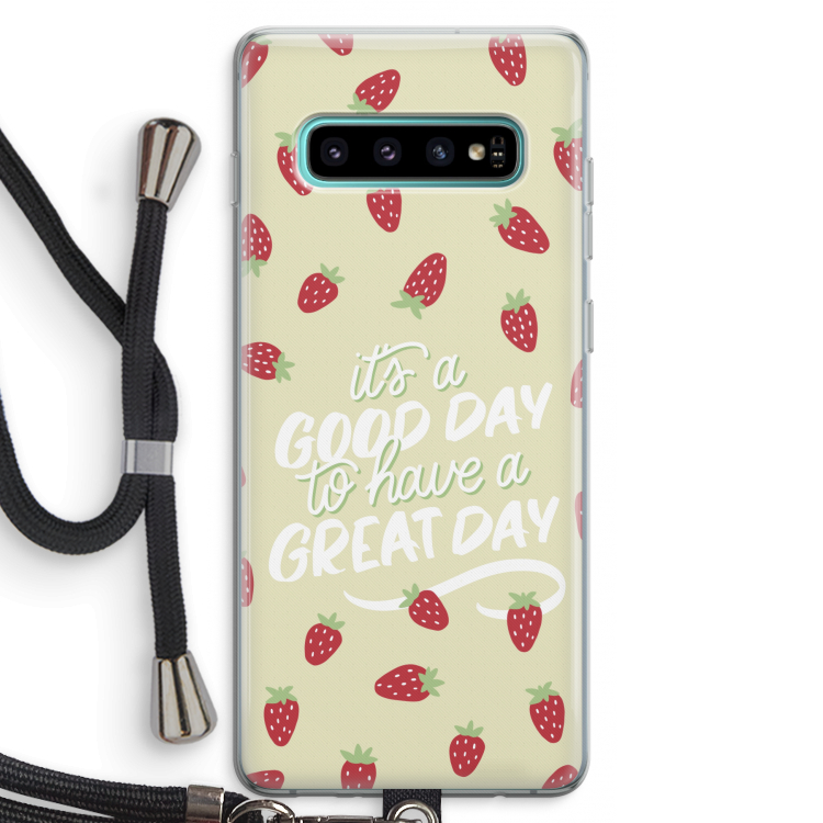 Don't forget to have a great day: Samsung Galaxy S10 Plus Transparant Hoesje met koord