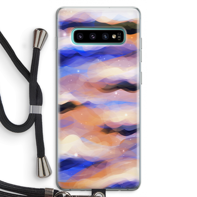 Donkere Wolken: Samsung Galaxy S10 Plus Transparant Hoesje met koord