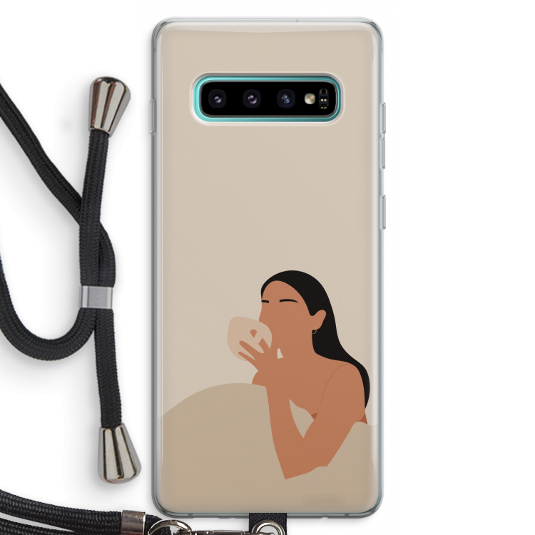 Fresh coffee: Samsung Galaxy S10 Plus Transparant Hoesje met koord