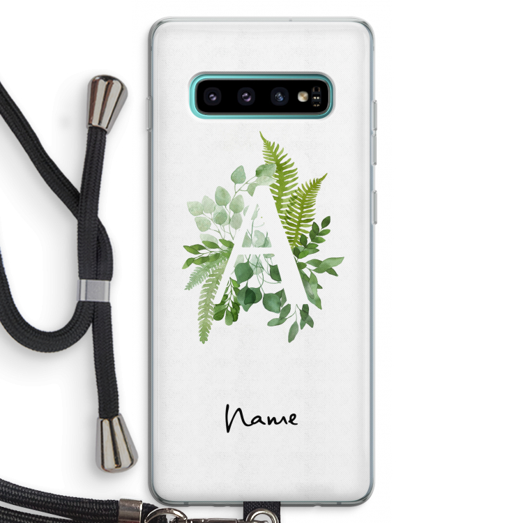 Green Brush: Samsung Galaxy S10 Plus Transparant Hoesje met koord