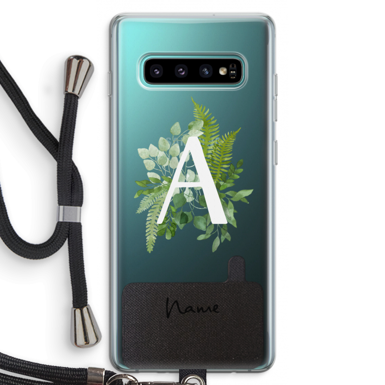Green Brush: Samsung Galaxy S10 Plus Transparant Hoesje met koord