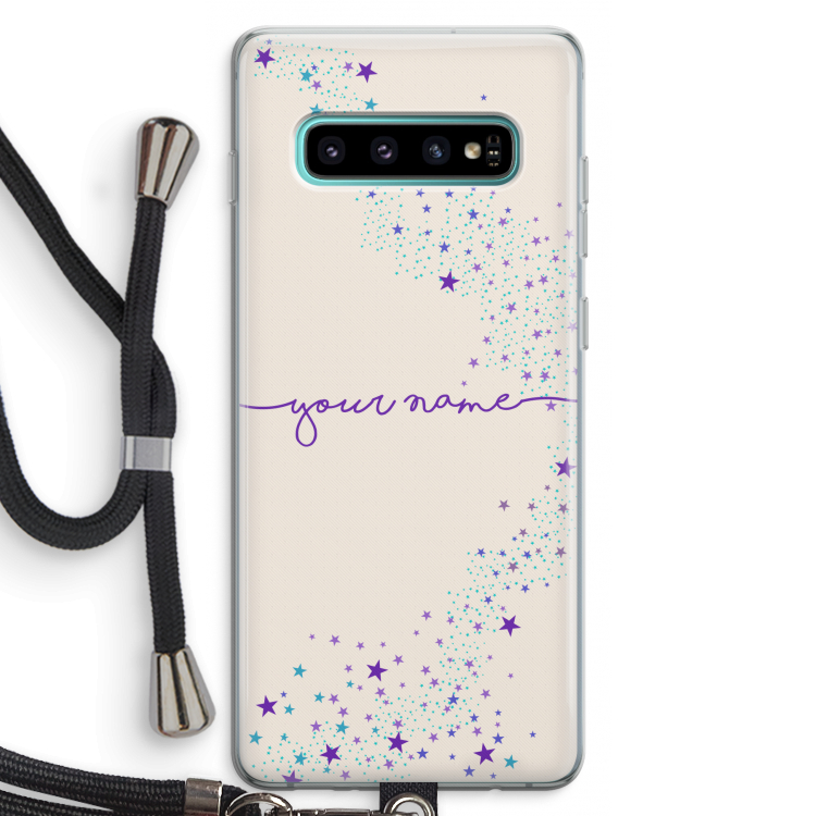 Sterren: Samsung Galaxy S10 Plus Transparant Hoesje met koord