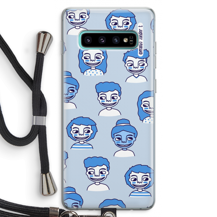 Gezichtjes: Samsung Galaxy S10 Plus Transparant Hoesje met koord