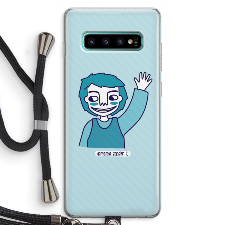 Zwaai: Samsung Galaxy S10 Plus Transparant Hoesje met koord