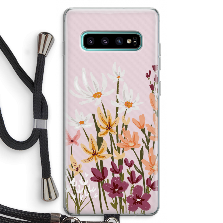 Painted wildflowers: Samsung Galaxy S10 Plus Transparant Hoesje met koord