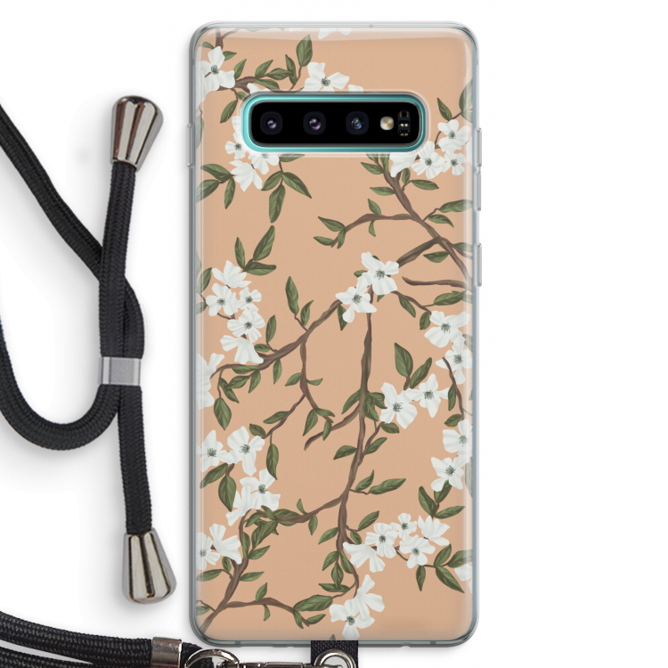 Blossoming spring: Samsung Galaxy S10 Plus Transparant Hoesje met koord