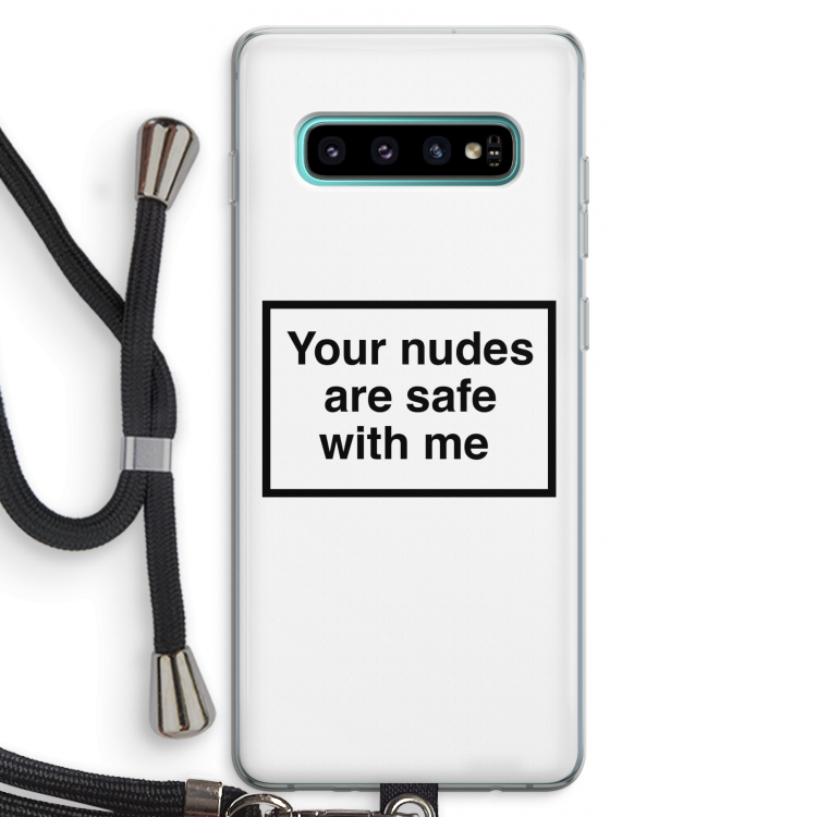 Safe with me: Samsung Galaxy S10 Plus Transparant Hoesje met koord