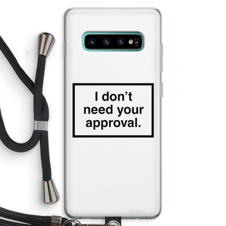 Don't need approval: Samsung Galaxy S10 Plus Transparant Hoesje met koord