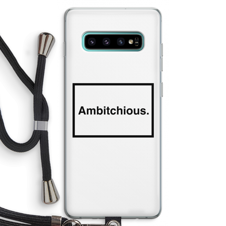 Ambitchious: Samsung Galaxy S10 Plus Transparant Hoesje met koord
