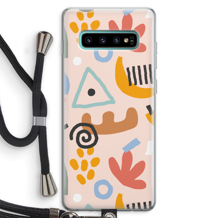 Abstract: Samsung Galaxy S10 Plus Transparant Hoesje met koord