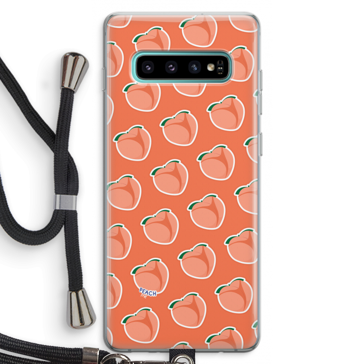 Just peachy: Samsung Galaxy S10 Plus Transparant Hoesje met koord