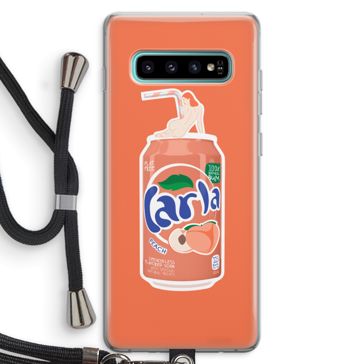 S(peach)less: Samsung Galaxy S10 Plus Transparant Hoesje met koord