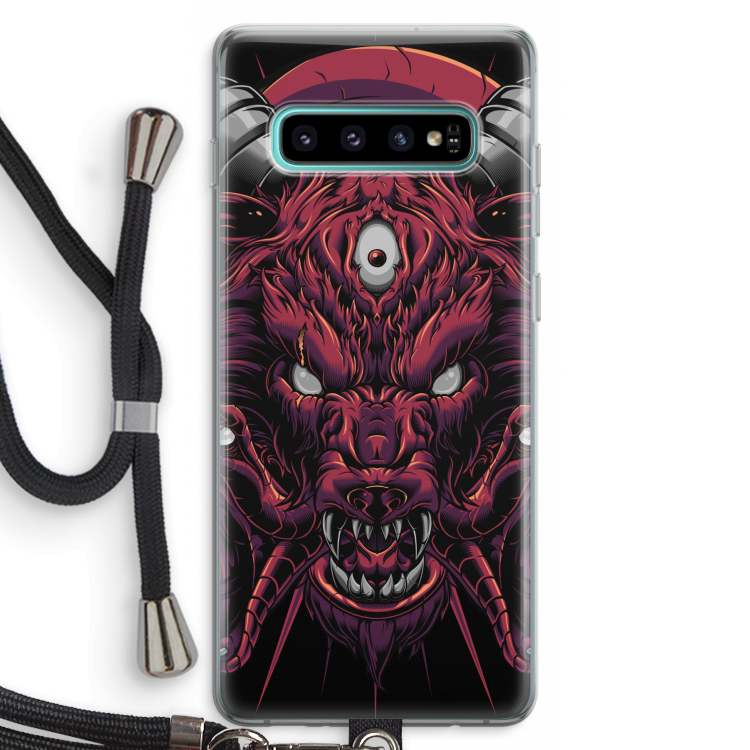 Hell Hound and Serpents: Samsung Galaxy S10 Plus Transparant Hoesje met koord