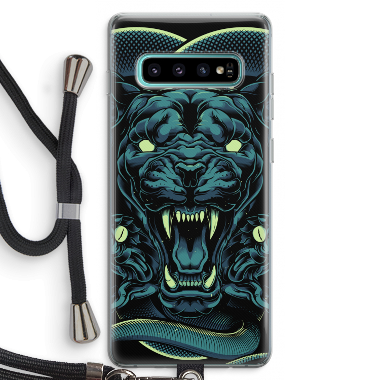Cougar and Vipers: Samsung Galaxy S10 Plus Transparant Hoesje met koord