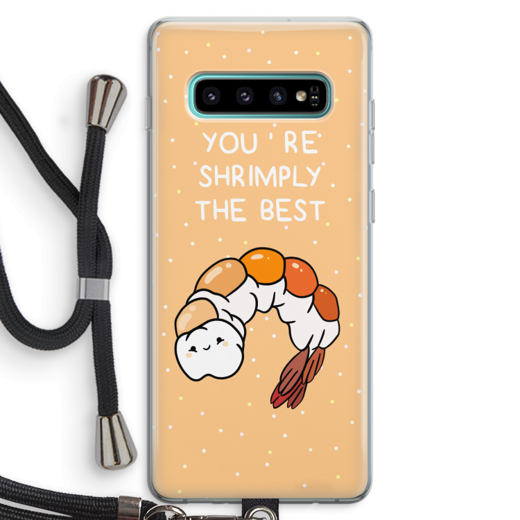 You're Shrimply The Best: Samsung Galaxy S10 Plus Transparant Hoesje met koord