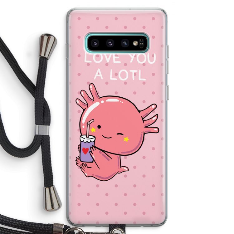 Love You A Lotl: Samsung Galaxy S10 Plus Transparant Hoesje met koord