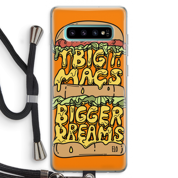 Big Macs Bigger Dreams: Samsung Galaxy S10 Plus Transparant Hoesje met koord