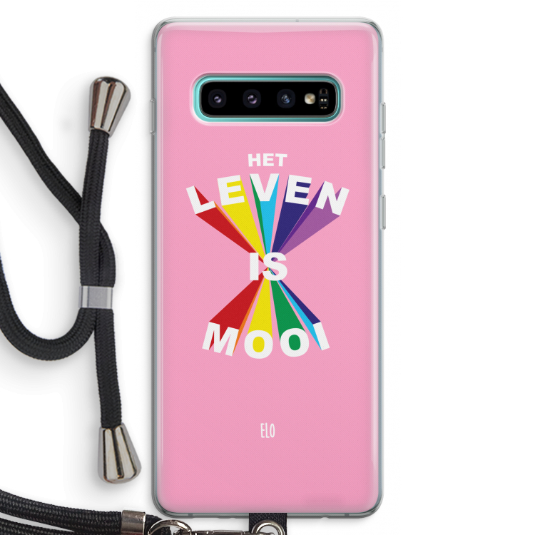 Het Leven Is Mooi: Samsung Galaxy S10 Plus Transparant Hoesje met koord