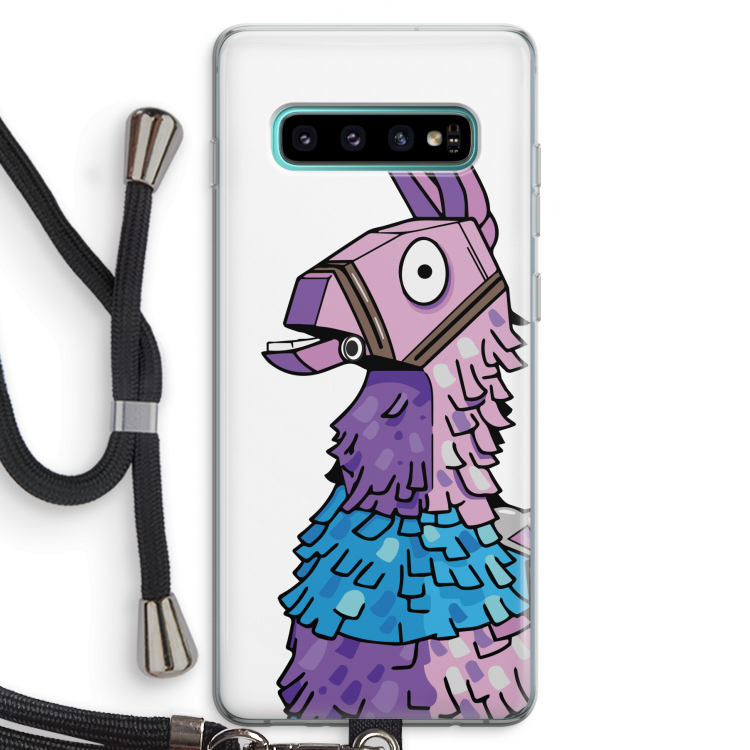 Lama: Samsung Galaxy S10 Plus Transparant Hoesje met koord