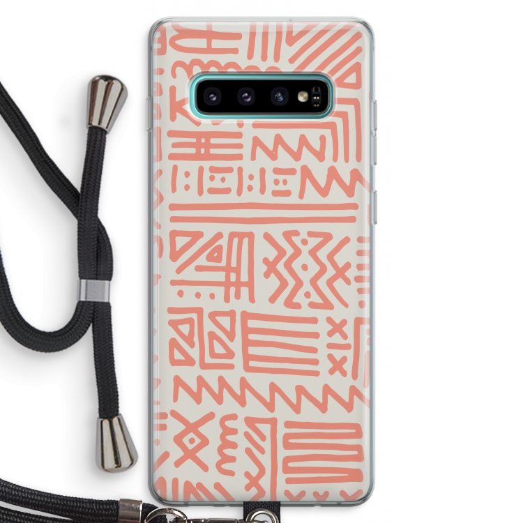 Marrakech Pink: Samsung Galaxy S10 Plus Transparant Hoesje met koord